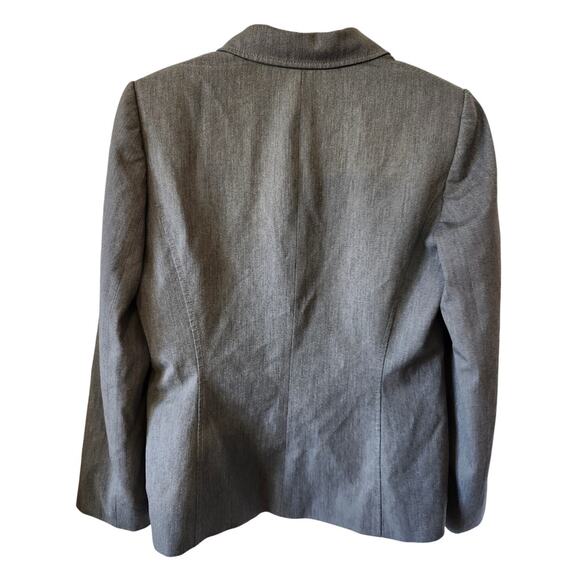 Tahari ASL One Button Gray Suit Jacket Size 10 Double Pocket Career - Picture 4 of 9
